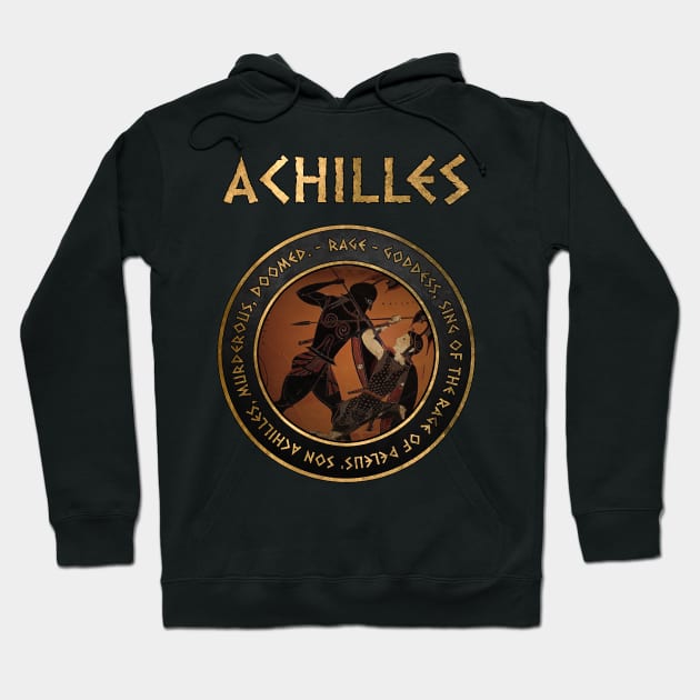 Achilles - Hero of the Trojan War - Homer's Iliad Quote - Ancient Greek History Hoodie by AgemaApparel